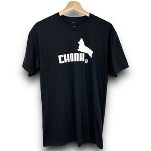 United Lifters LARGE Black CHONK Corgi Graphic Print Tee Shirt T-Shirt Men's